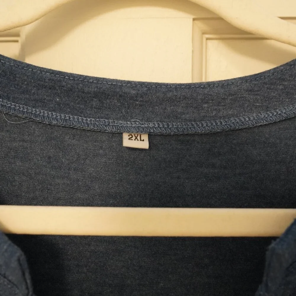 Blue Tiered Ruffle Sleeve Midi Dress 2XL from Amazon - Picture 2 of 4